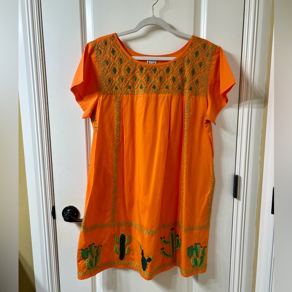 Sister Mary Orange Embroidered Dress